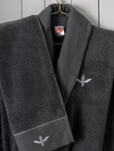 Cotton Box Folk Art Aile Bornoz Seti Dalila Tarçın-Antrasit - 3