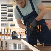 CAT DX12SET 18Volt/2.0Ah Li-ion Çift Akülü Kömürsüz Profesyonel Darbeli Matkap+DA01903 201 Parça Delme/Vidalama Uç Seti thumbnail 4