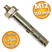Saplamalı Gömlek Çelik Dübel M12x110 mm Raf Montaj Bağlantı Zemin Monte Tavan Beton Asma Aparat - 6