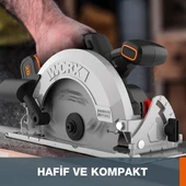 WORX WX520.9 20Volt 190mm Kömürsüz Profesyonel Şarjlı Daire Testere (Akü Dahil Değildir) thumbnail 3