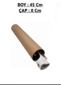 10 Adet Rulo Kargo Tüpü 45 Cm Uzunluk 8 Cm Çap Silindir Kutu Karton Masura Kedi Tırmalama İçin Kutu - 4