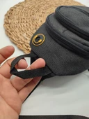 Küçük Boy Kanvas Kumaş Göğüs Çantası - 4