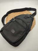 Büyük Boy Kilitli Göğüs Çantası Siyah Renk - 1