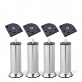 Mobilya Kanepe Baza Yatak Koltuk Destek Yükseltme Ayağı M8 Civatalı Aparat Krom Metal 15 cm Ayaklar thumbnail 2