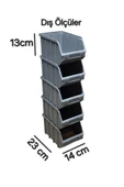 5Lİ PLASTİK AVADANLIK KUTUSU ORGANİZERİ DÜZENLEME KUTU 14X23X13 Cm - 1