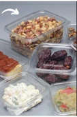 200 ADET Kullan At Tek Kullanımlık Plastik Kapaklı Kase 1000 gr Sızdırmaz Plastik Kap 1 Kg - 1