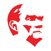 Mustafa Kemal Atatürk Silüet Sticker 17x17 Cm Kırmızı - 1