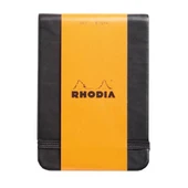 Rhodia Boutique Webnotebook Italyan Deri Kısa Kenarlı Ciltli(Üstten) Çizgili Defter Siyah Sert Kapak - 1