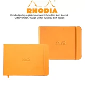 Rhodia Boutique Webnotebook Italyan Deri Kısa Kenarlı Ciltli(Yandan) Çizgili Defter Turuncu Sert Kapak - 1