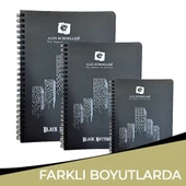 Alex Schoeller Black Notebook Siyah Defter Spiralli 120g 60 Yaprak - 1