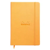 Rhodia Boutique Webnotebook Italyan Deri Çizgisiz Defter (Yandan) Turuncu Sert Kapak - 1