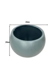 Nettenevime Küre Yuvarlak Top Vazo Dekoratif Saksı ANTRASİT 25*20cm - 9
