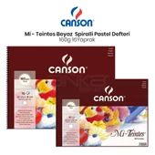 Canson Mi-Teintes Beyaz Pastel Defteri Spiralli 16 Yaprak 160g - 1