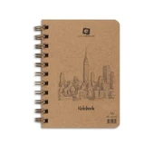 Alex Schoeller Defter Spiralli Kraft Sert Kapak 70 gr A6 80 Yaprak Çizgili - 1