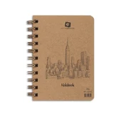 Alex Schoeller Defter Spiralli Kraft Sert Kapak 70 gr A6 80 Yaprak Çizgili - 2