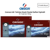 Canson Mi-Teintes Siyah Pastel Defteri Spiralli 16 Yaprak 160g - 1