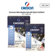 Canson Mix Media Spiralli Çizim Defteri 20 Yaprak 200g - 1