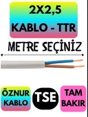 Öznur 2X2,5 TTR Kablo (Beyaz) Metre Seçenekli - 1