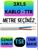 Öznur 2X1,5 TTR Kablo (Beyaz) Metre Seçenekli - 1