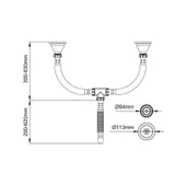 İkili Eviye Sifonu Paslanmaz Çelik Lavello Uyumlu 2331-0002 - 2