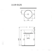 Bocchi Venezia Çanak Lavabo 45 cm Parlak Siyah 1119-005-0125 - 2