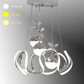 TT Aydınlatma TT332-3TPL-KR  6 Kavisli Krom Kaplama 3 Toplu 3 Renk Modüllü Ledli Avize thumbnail 1