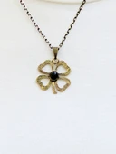 Doğal Taş Oniks Doğal Taşlı Yonca Model Kadın Doğal Taş Otantik Kolye euk39o thumbnail 2