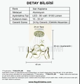 TT Aydınlatma TT336-3TPL-SR  Sarı Kaplama 3 Toplu 3 Renk Modüllü Ledli Avize thumbnail 4