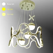 TT Aydınlatma TT336-3TPL-SR  Sarı Kaplama 3 Toplu 3 Renk Modüllü Ledli Avize thumbnail 1