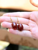 Doğal Taş Akik Doğal Taşlı Sallantılı Küpe euku22a - 3