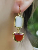 İkili Model Kedigözü Cam Sallantılı Kadın Küpe euku26k thumbnail 2