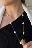 8,5 mm Barok Doğal İnci Zincir Kolye - 4