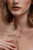 5 mm Yarım Yıldız Doğal İncili Kolye - 2