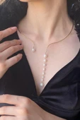 8,5 mm Süzme Doğal İnci Kolye - 6