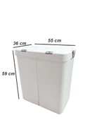 Gümüş Ikili Dokunmatik 80 Lt Çamaşır Sepeti+Çamaşır Selesi Çeyiz Seti-MT09 - 7