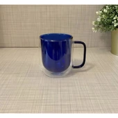 Çift Cidarlı Cam Kupa Lacivert Renk thumbnail 1