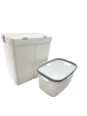 Gümüş Ikili Dokunmatik 80 Lt Çamaşır Sepeti+Çamaşır Selesi Çeyiz Seti-MT09 - 3