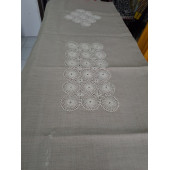 EL İŞİ DANTEL MOTİFLİ KETEN RANIR - RENK: SÜTLÜ KAHVE - ENİ: 51 cm - BOYU: 151 cm - 3