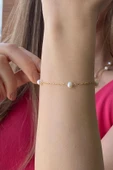 Kadın Doğal İnci Kolye Bileklik İkili Set - 3
