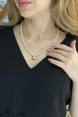 5,5 mm Doğal İnci Kalpli Kolye thumbnail 8