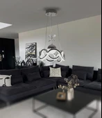 TT Aydınlatma TT333-1TPL-KR  Dalgalı Model Krom Kaplama Tek Toplu 3 Renk Modüllü Ledli Avize thumbnail 3