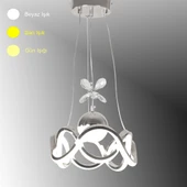 TT Aydınlatma TT333-1TPL-KR  Dalgalı Model Krom Kaplama Tek Toplu 3 Renk Modüllü Ledli Avize thumbnail 1