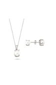 7,5 mm Doğal İnci Küpe Kolye İkili Set - 6