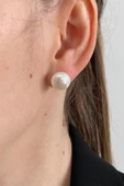12,5 mm Doğal İnci Kadın Küpe - 1
