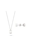 5,5 mm Doğal İncili Küpe Kolye İkili Set - 5