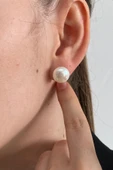 12,5 mm Doğal İnci Kadın Küpe - 2