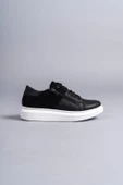 Bağcıklı ve Fermuarlı Cilt Süet Erkek Günlük Sneaker Ayakkabı - 4