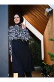 Tesmay 21108 Siyah Dijital Desenli Lycralı Tesettür Mayo thumbnail 3