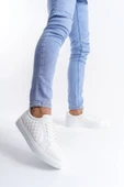 Bağcıklı Cilt Kapitone Desenli Erkek Günlük Sneaker Ayakkabı - 3