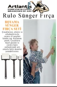 Sünger Rulo Fırça 15 li 1 Paket Siyah Plastik Saplı Boyama Süngeri Sanatsal Sünger Boya Fırçası Parmak Guaj Akrilik Boya - 5
